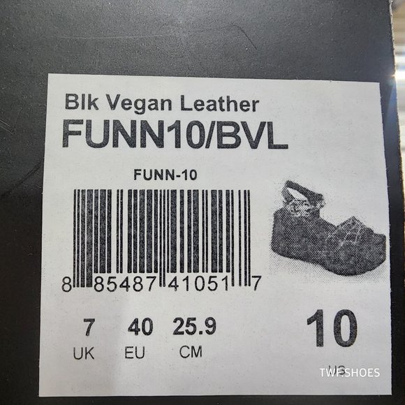 Platform Goth Sandals Black Matte Web Toe Strap With Spider Buckle Funn 10 - Picture 16 of 16